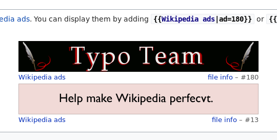 Wikipedia page demonstrating two Wikipedia ads